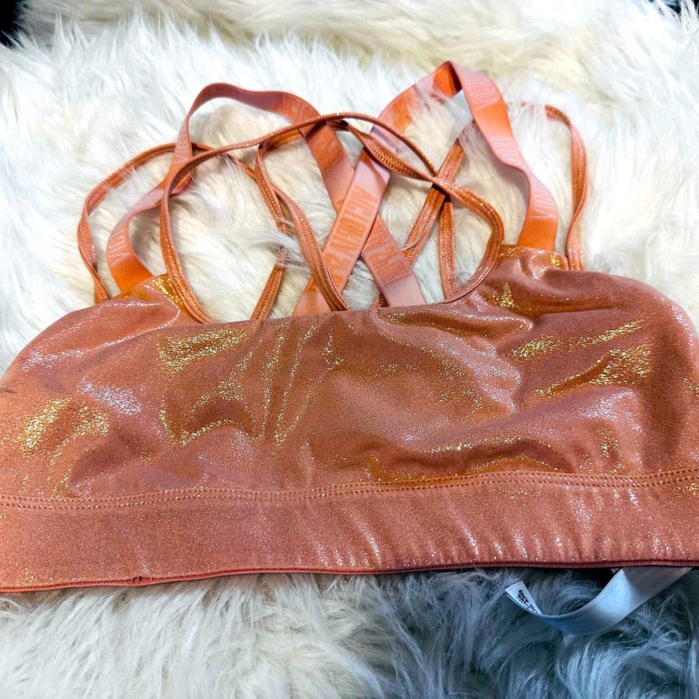 EUC‎ Victoria Sport Glittering Coral Sports Bra Size XS